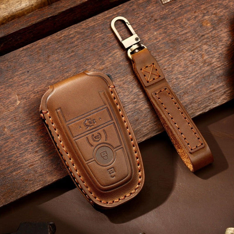 Ford F-150 Raptor Leather Key Case(#FD301) - Key-4-trunk / Brown