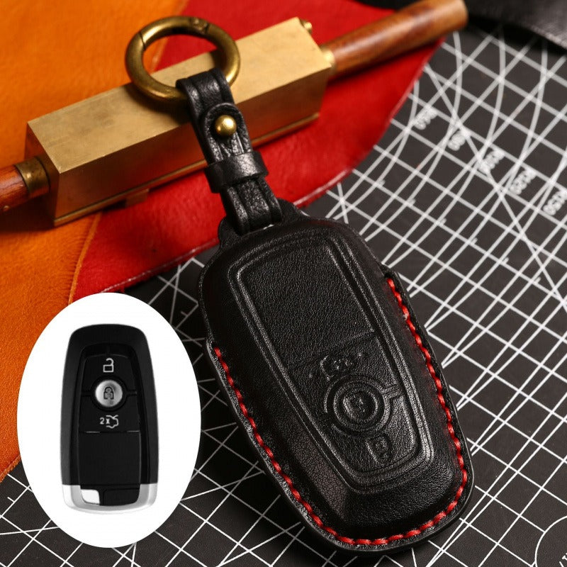 Ford F150 Raptor Focus Mondeo Leather Key Case(#FD260) - Key-3 / Black