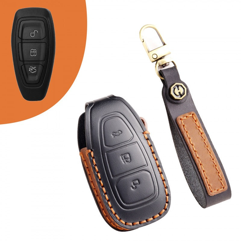 Ford Focus Explorer Edge Leather Key Case(#FD246) - Brown
