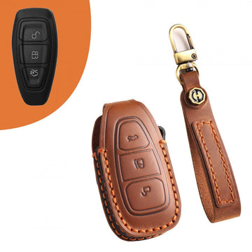 Ford Focus Explorer Edge Leather Key Case(#FD246) - Brown