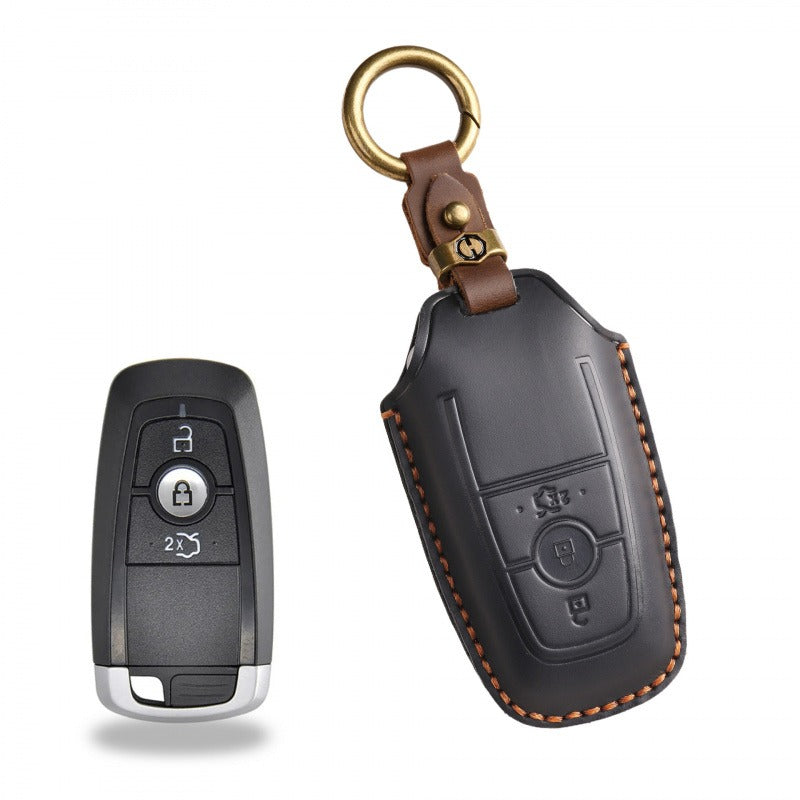 Ford Focus Mondeo Edge Leather Key Case(#FD243) - Key-3 / Black
