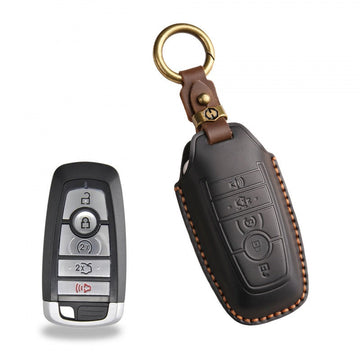 Ford Focus Mondeo Edge Leather Key Case(#FD243) - Key-5 / Black