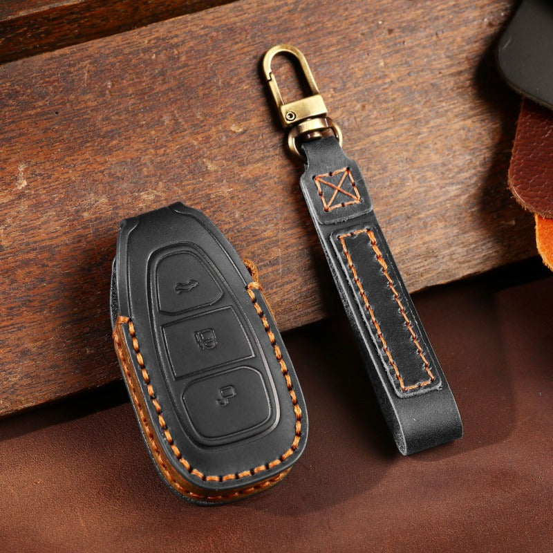 Ford Focus Mondeo Explorer Leather Key Case(#FO290) - Black