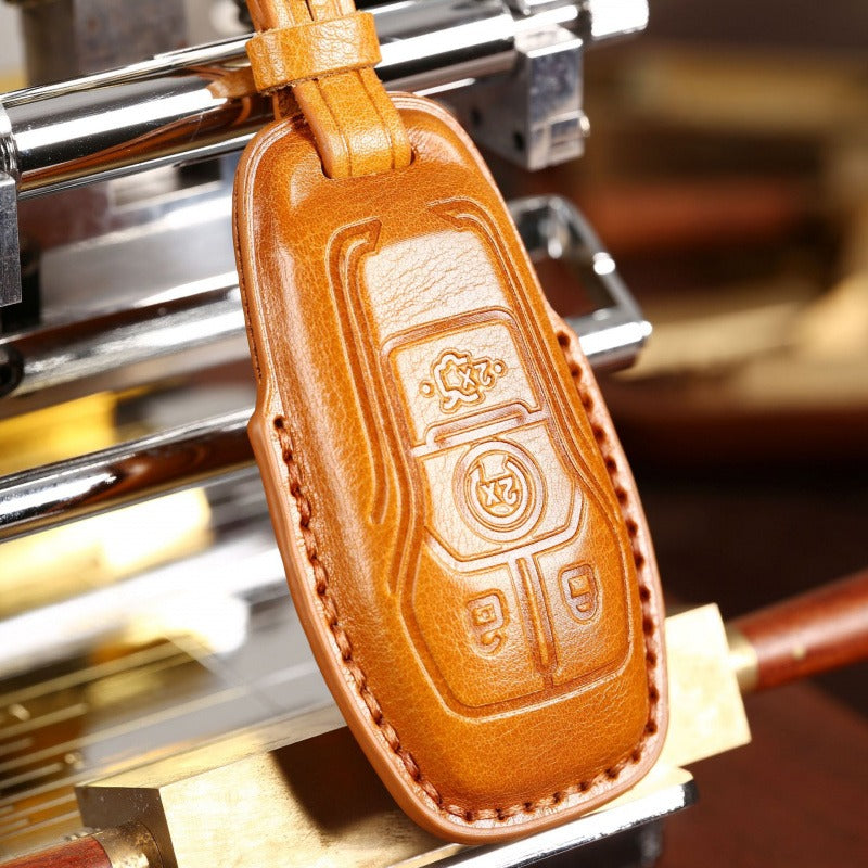 Ford Focus Mondeo Kuga Edge Taurus Leather Key Case(#FD299)
