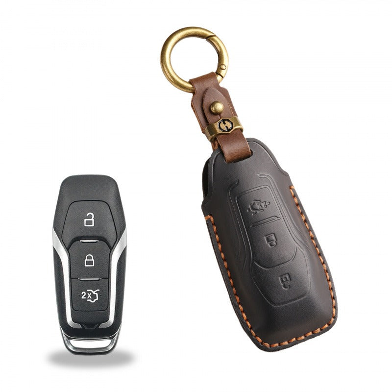 Ford Mondeo Edge Taurus Leather Key Case(#FD245) - Key-3 / Black