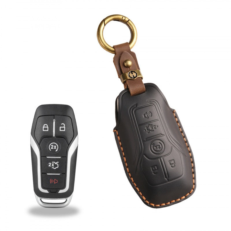 Ford Mondeo Edge Taurus Leather Key Case(#FD245) - Key-5 / Black