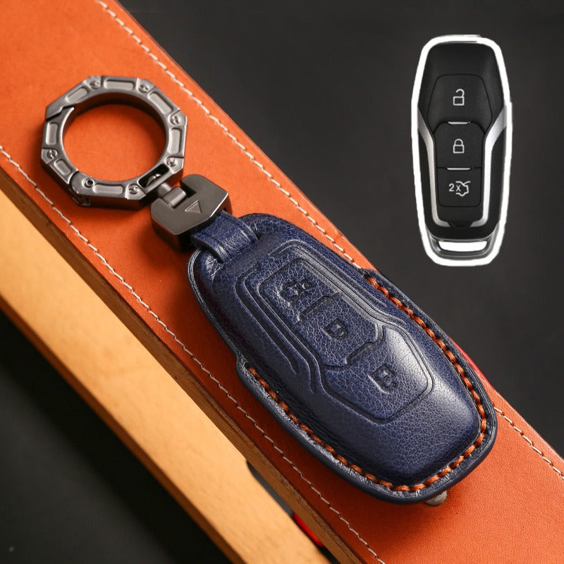 Ford Taurus Mustang Explorer Edge Key Case(#FD261) - Key-3 / Blue