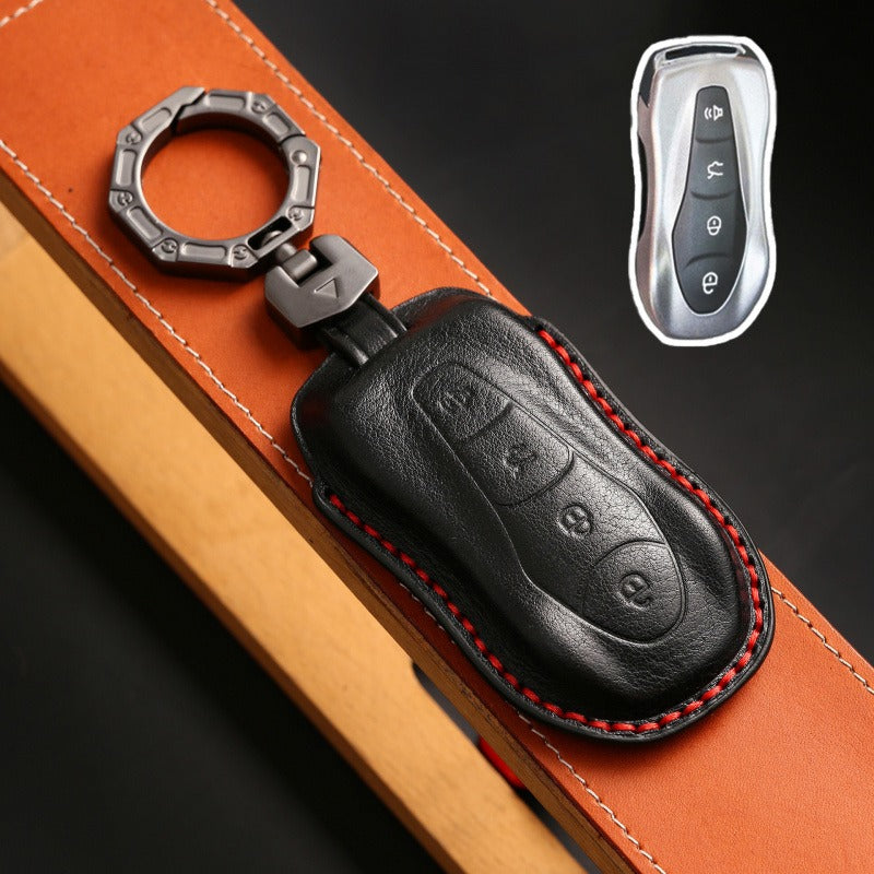 Geely Boyue Pro Xingyue S Leather Key Case(#GE61) - Black