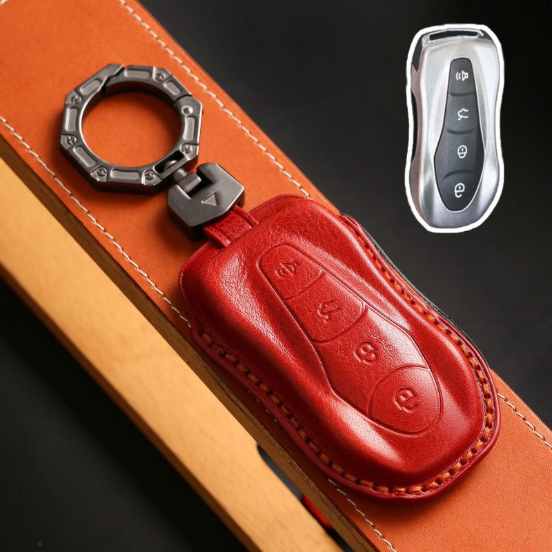 Geely Boyue Pro Xingyue S Leather Key Case(#GE61) - Red
