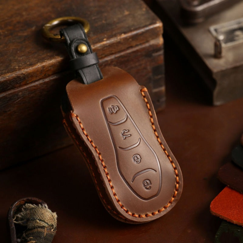 Geely Crazy Horse Leather Key Case Boyue Emgrand Xingyue Borui(#GE52)