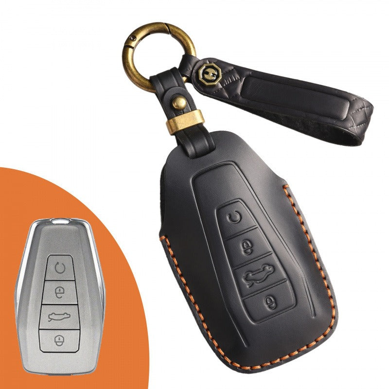 Geely Emgrand Binrui Leather Key Case(#GE55) - Black / Type