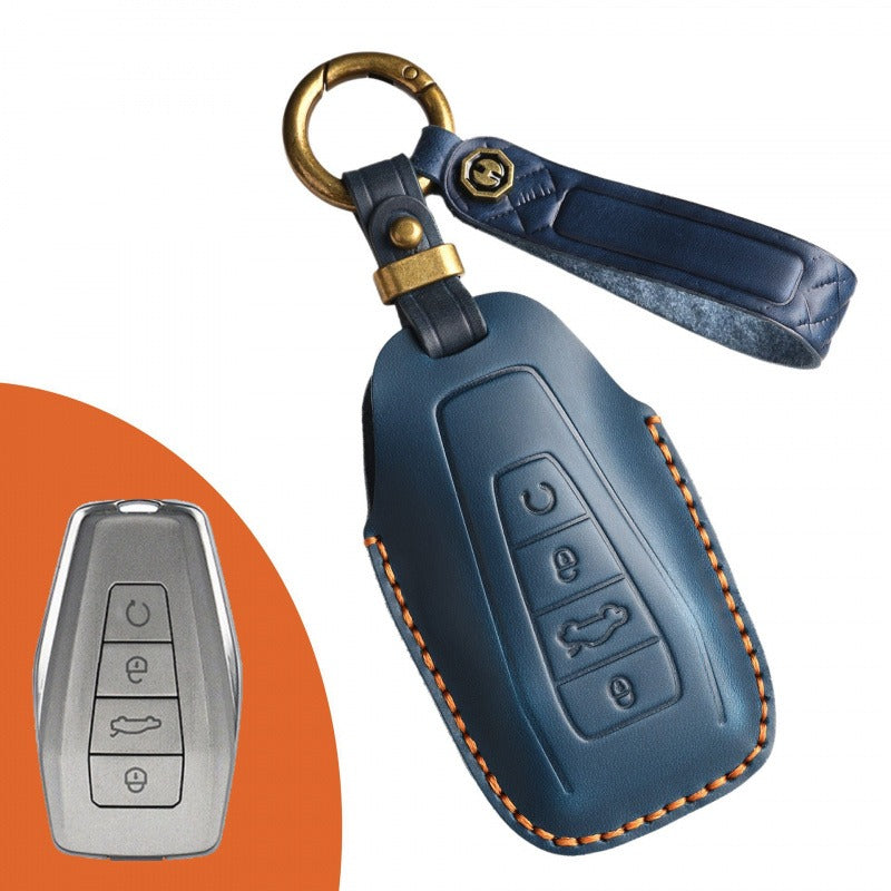 Geely Emgrand Binrui Leather Key Case(#GE55) - Blue / Type