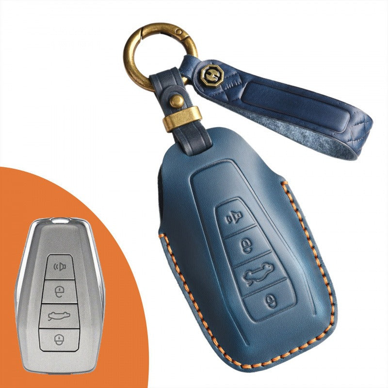 Geely Emgrand Binrui Leather Key Case(#GE55) - Blue / Type B