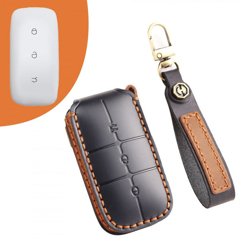 Geely Galaxy L7 L6 E8 Leather Key Case(#GE53) - Brown