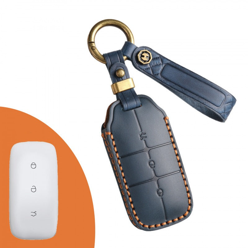 Geely Galaxy L7 L6 Leather Key Case(#GE42) - Blue