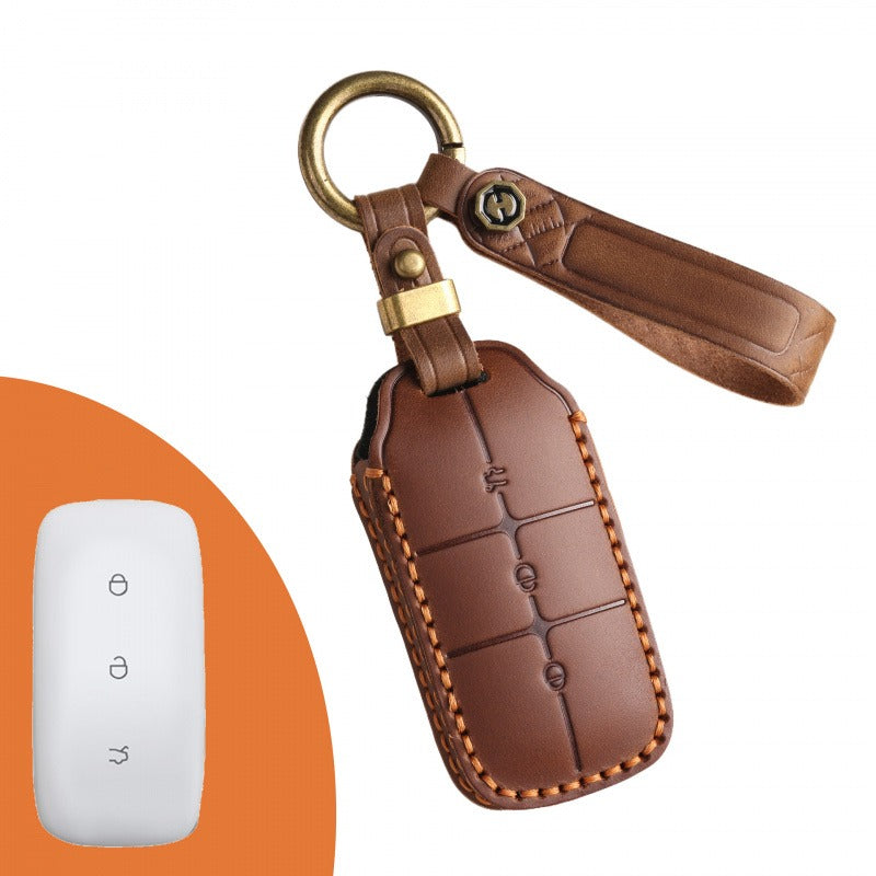 Geely Galaxy L7 L6 Leather Key Case(#GE42) - Brown