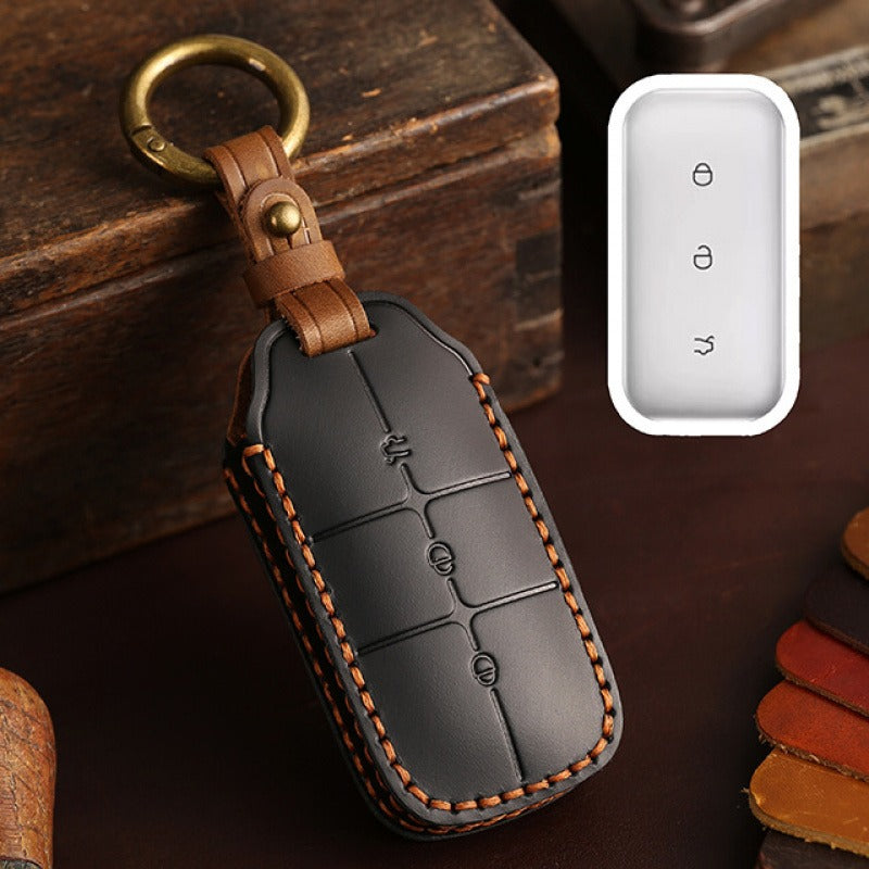 Geely Galaxy L7 L6 Leather Key Case(#GE59) - Black
