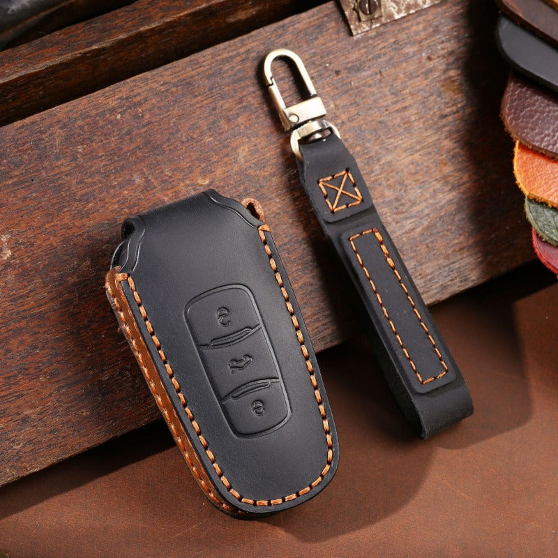 Geely Key Case Emgrand GS Boyue GL Borui Vision X6 Leather(#GE52) - Black