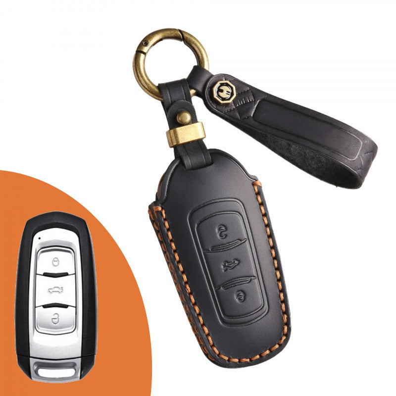 Geely Key Case Emgrand GS Global Hawk Englon Vision Leather Cover(#GE51) - Black