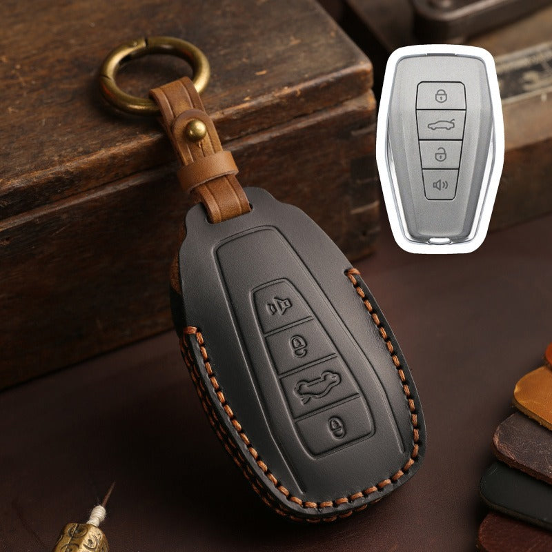 Geely Leather Key Case Emgrand GS Boyue Xingyue ICON Binyue(#GE39) - Type B / Black
