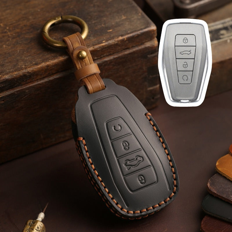 Geely Leather Key Case Emgrand GS Boyue Xingyue ICON Binyue(#GE39) - Type A / Black