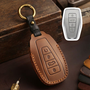 Geely Leather Key Case Emgrand GS Boyue Xingyue ICON Binyue(#GE39) - Type A / Brown