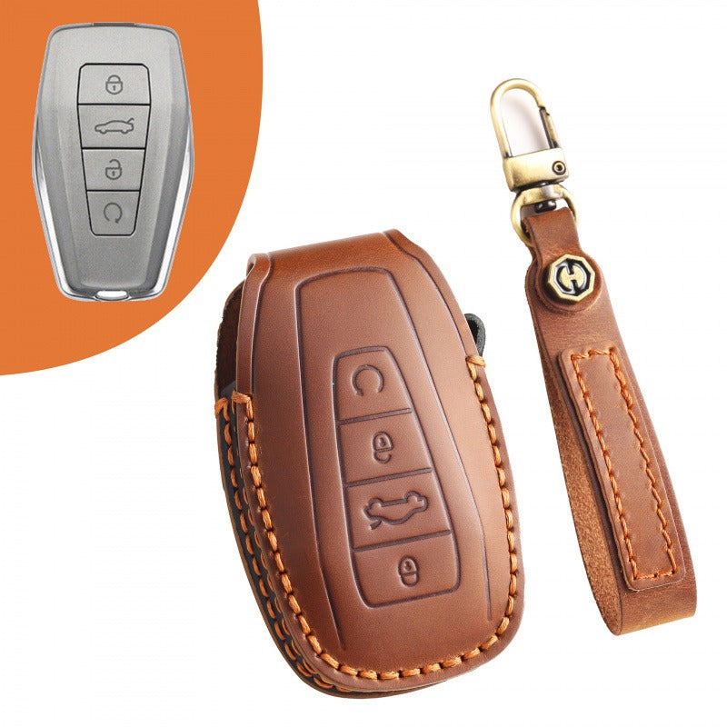 Geely Leather Key Case Emgrand S Boyue Xingrui ICON Xingyue L(#GE49) - Brown / Type B