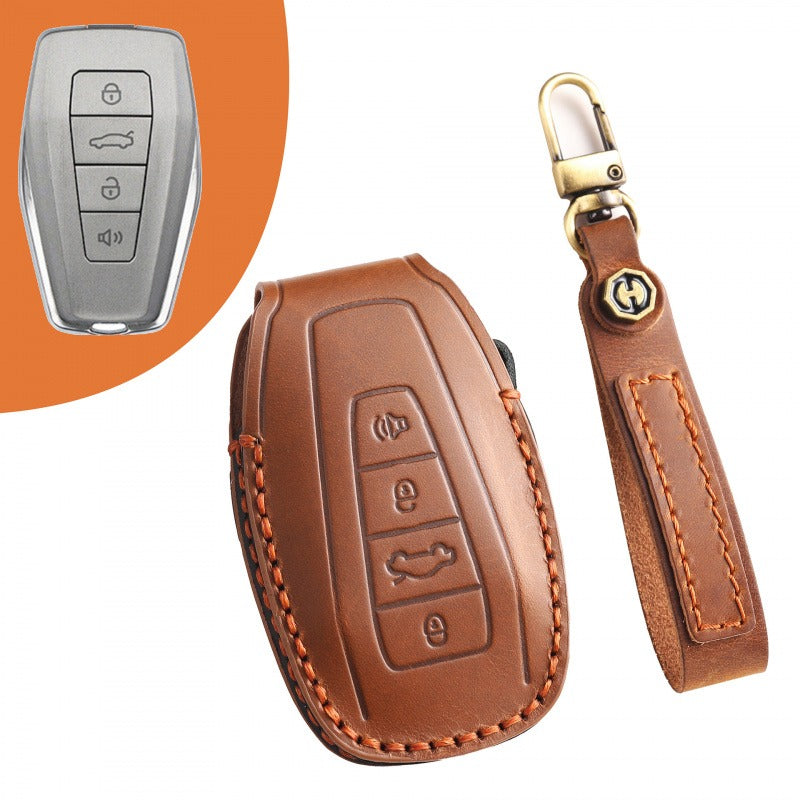 Geely Leather Key Case Emgrand S Boyue Xingrui ICON Xingyue L(#GE49) - Brown / Type