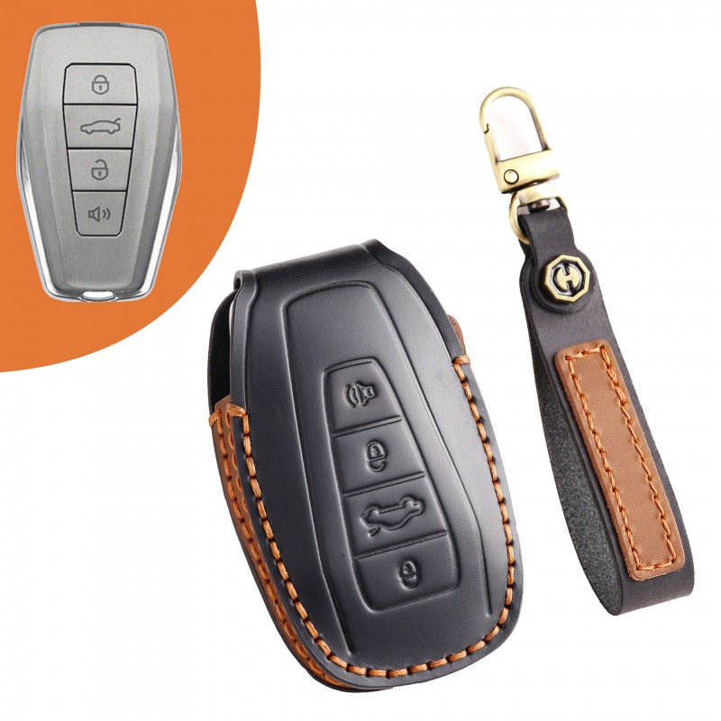 Geely Leather Key Case Emgrand S Boyue Xingrui ICON Xingyue L(#GE49) - Black / Type