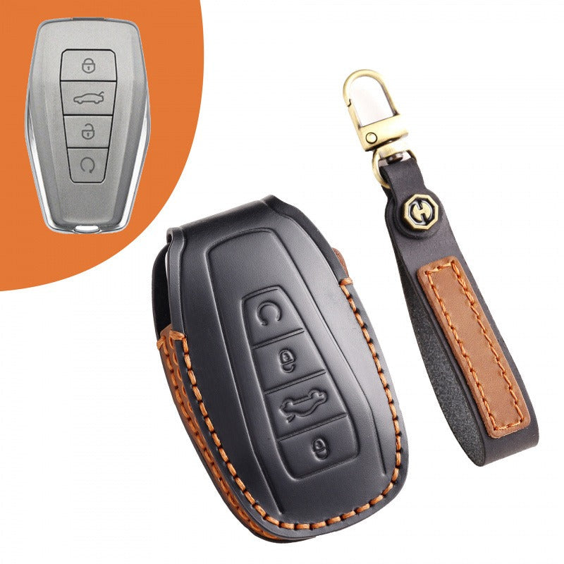 Geely Leather Key Case Emgrand S Boyue Xingrui ICON Xingyue L(#GE49) - Blue / Type B