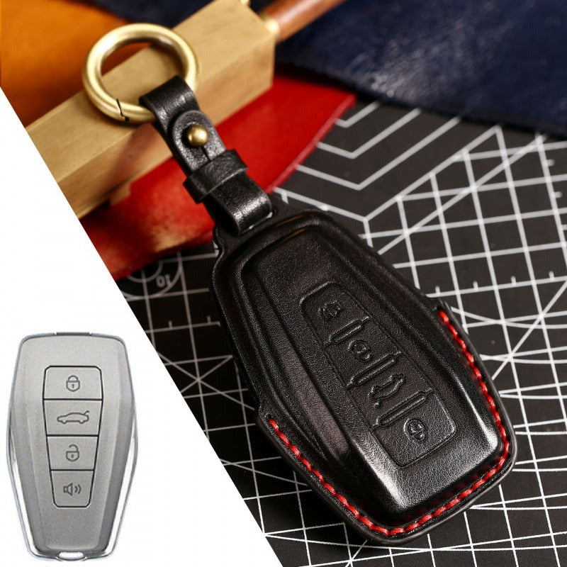 Geely Leather Key Case GL Emgrand GS X6 Binyue Binrui Borui（#GE46) - Black