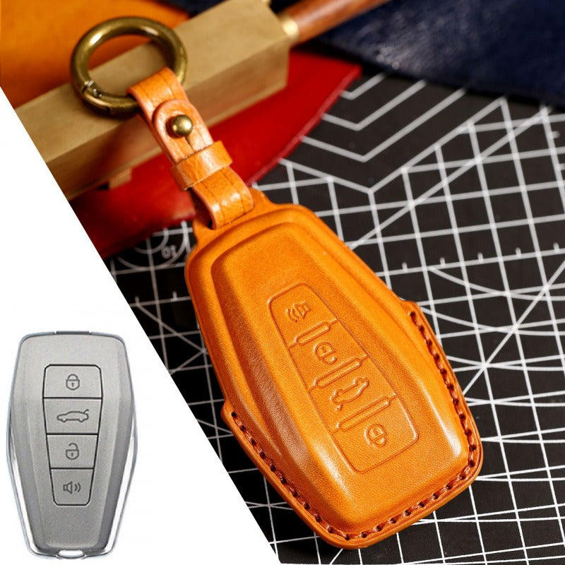 Geely Leather Key Case GL Emgrand GS X6 Binyue Binrui Borui（#GE46) - Yellow
