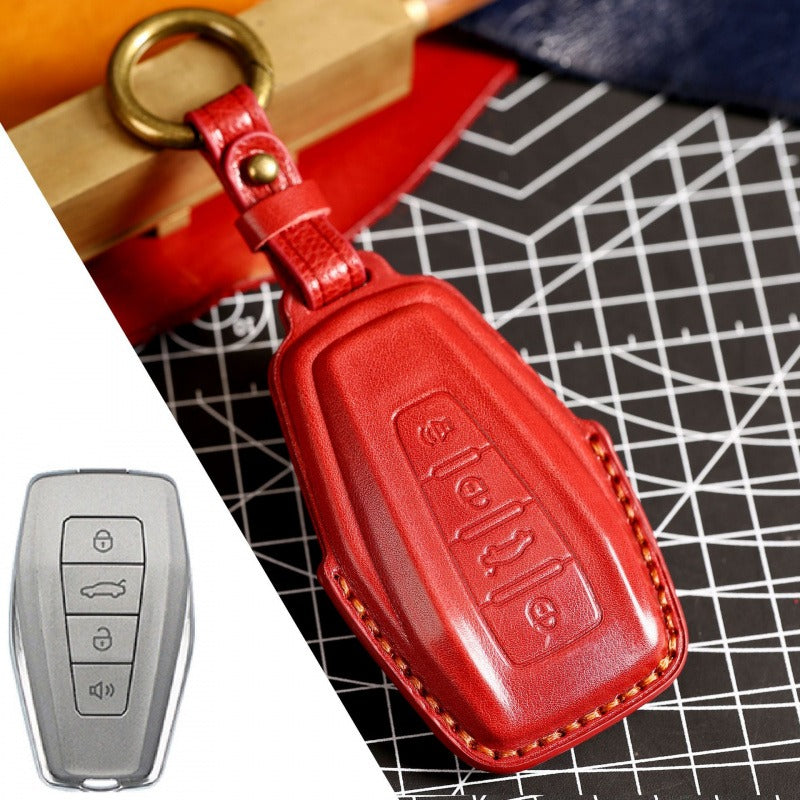 Geely Leather Key Case GL Emgrand GS X6 Binyue Binrui Borui（#GE46) - Red