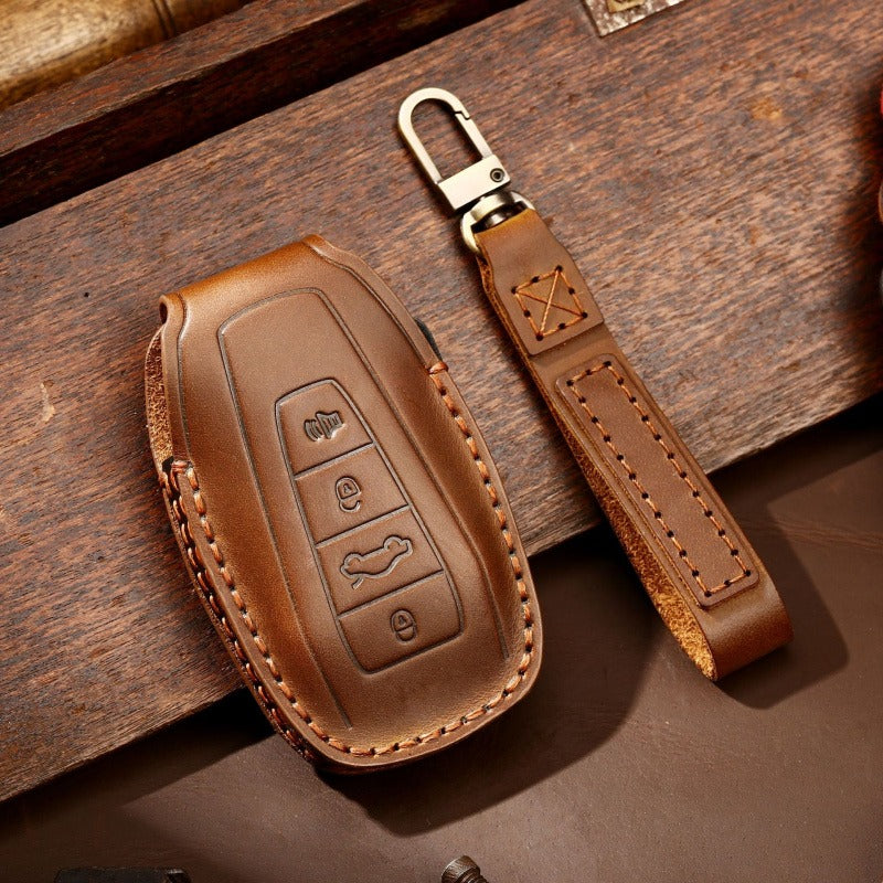 Geely Leather Key Case GS Xingyue Emgrand Binyue X3 X6 Boyue Pro（#GE58) - Type A / Brown