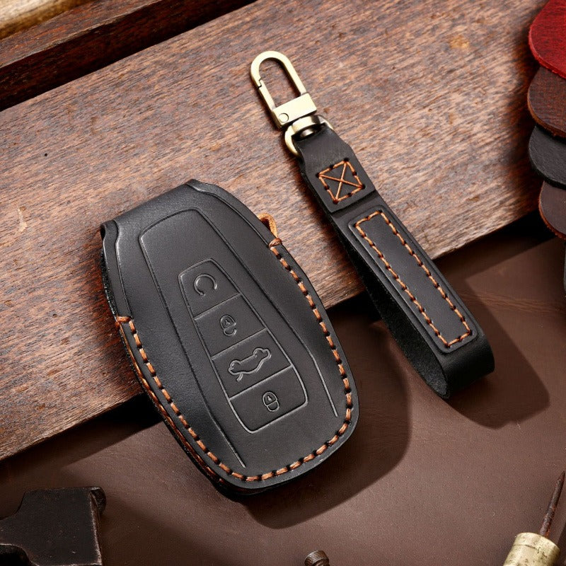 Geely Leather Key Case GS Xingyue Emgrand Binyue X3 X6 Boyue Pro（#GE58) - Type B / Black