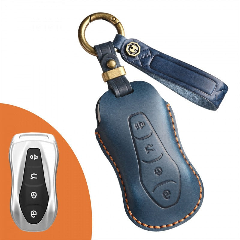 Geely Xingyue Boyue Pro Leather Key Case(#GE48) - Blue