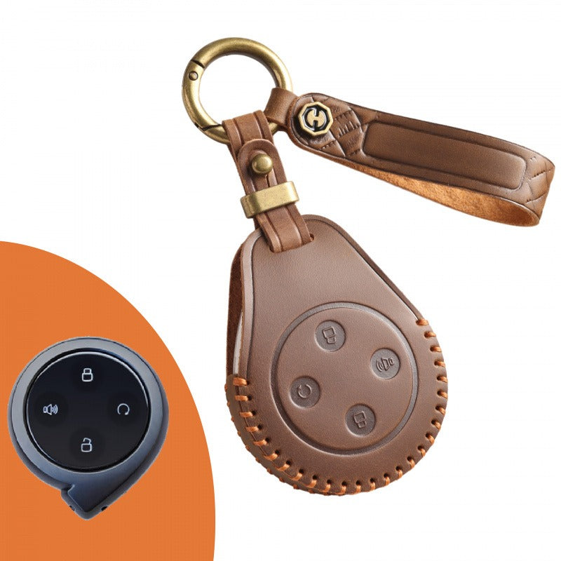 Great Wall Cannon Shanhai Pickup Leather Key Case(#GW124) - Brown