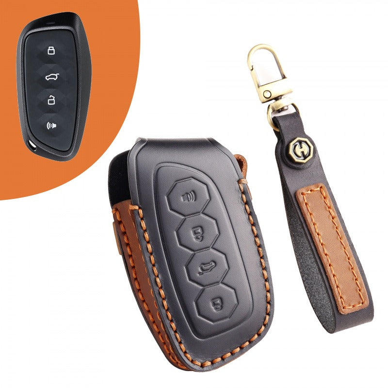Haval Big Dog Shenshou Cool Dog Leather Key Case(#HA116) - Black