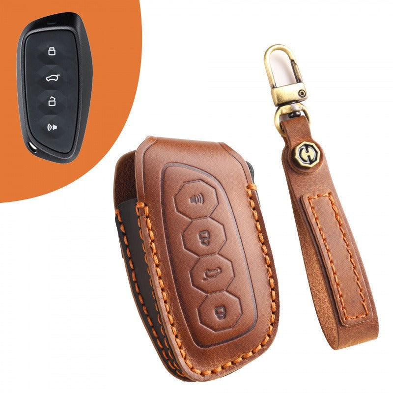 Haval Big Dog Shenshou Cool Dog Leather Key Case(#HA116) - Brown