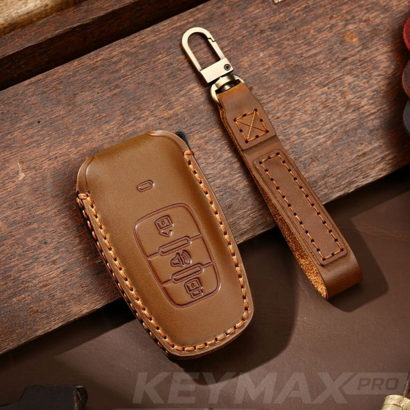 Haval H6 Coupe Tank 300 Big Dog Good Cat Leather Key Case(#GW118) - Brown / Key-3