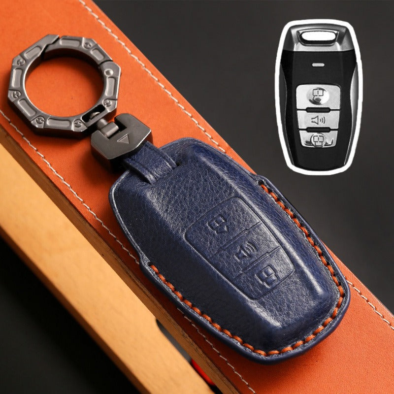 Haval M6 H6 F7x F5 Big Dog Leather Key Case(#HA284) - Key-3 / Blue