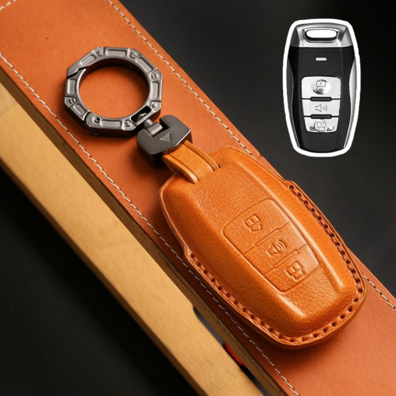 Haval M6 H6 F7x F5 Big Dog Leather Key Case(#HA284) - Key-3 / Yellow