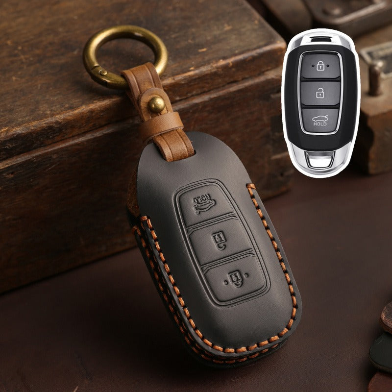 Hyundai Elantra Lafesta Leather Key Case(#HY198) - Brown