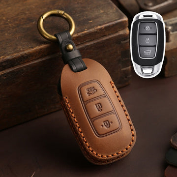 Hyundai Elantra Lafesta Leather Key Case(#HY198) - Brown