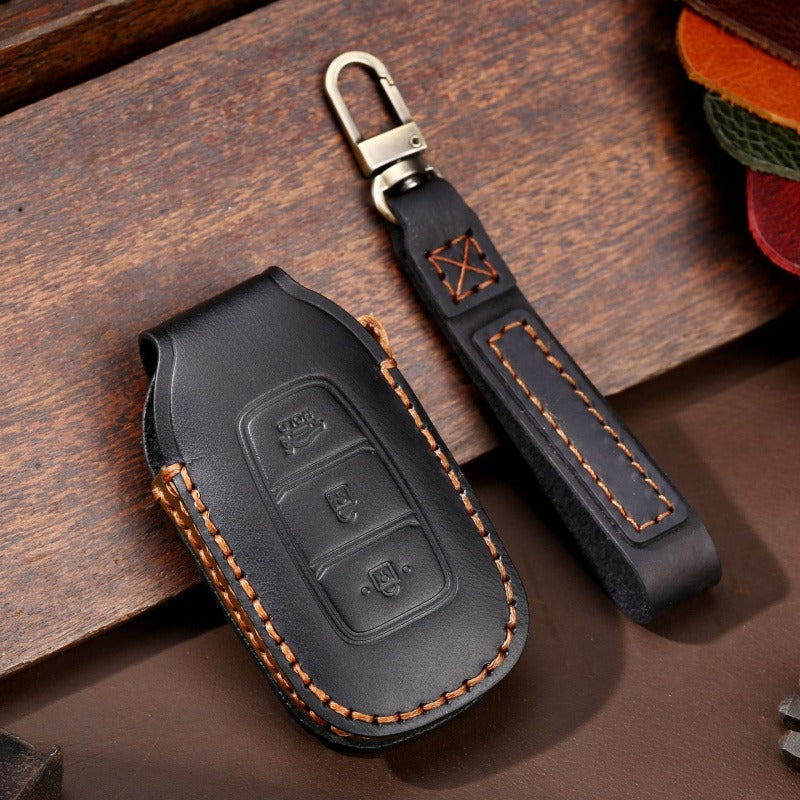 Hyundai Festa / Custo Leather Key Case(#HY216) - Key-3 / Brown