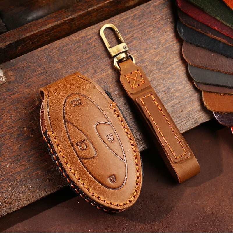 Hyundai Handmade Leather Key Case Collection(#HY214) - Key-5 / Brown