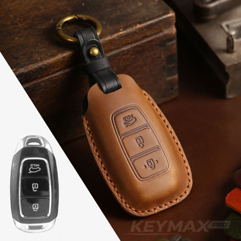 Hyundai ix25 Lafesta ix35 Leather Key Case（#HY195） - Brown
