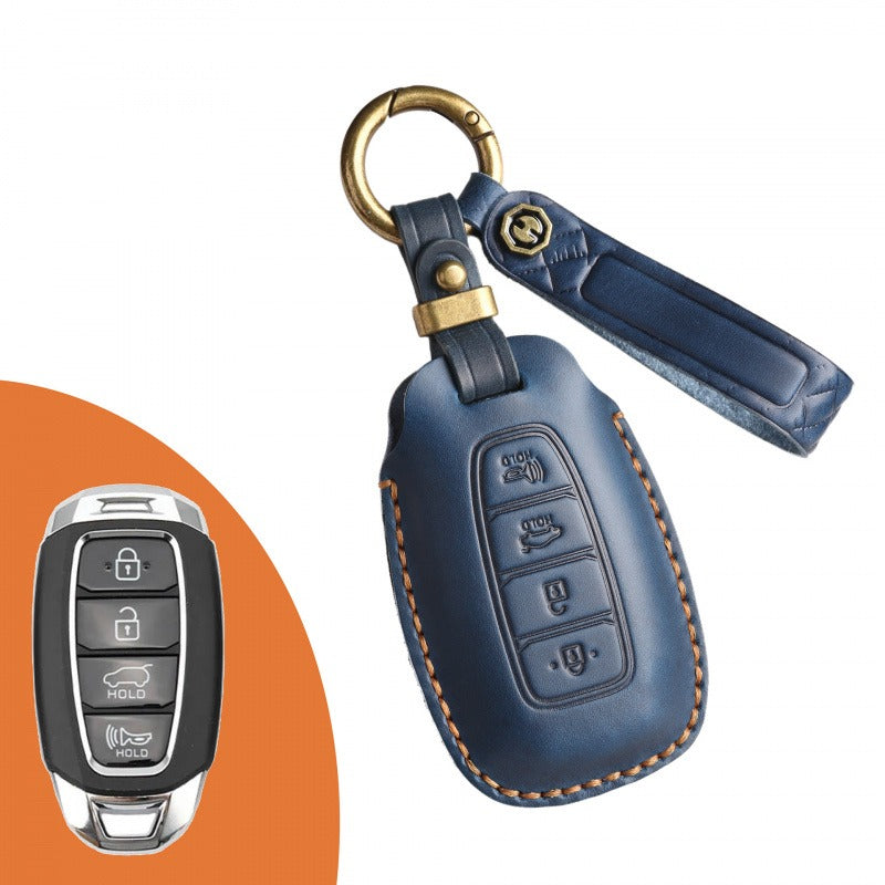 Hyundai Lafesta Custo Leather Key Case(#HY201) - Key-4 / Blue