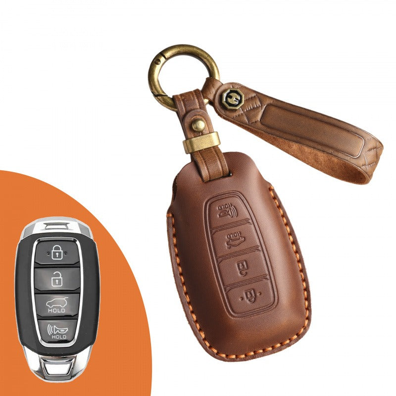 Hyundai Lafesta Custo Leather Key Case(#HY201) - Key-4 / Brown