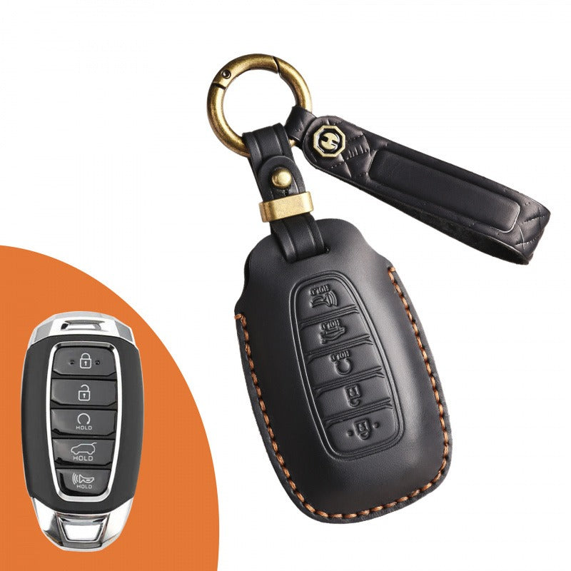 Hyundai Lafesta Custo Leather Key Case(#HY201) - Key-5 / Black
